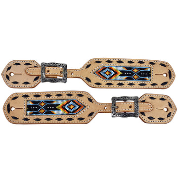 Hilason Western slobber Straps American Genuine Leather Tan